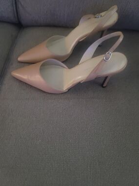 Colin Stuart Blush Pink Pointed-Toe Slingback Heels